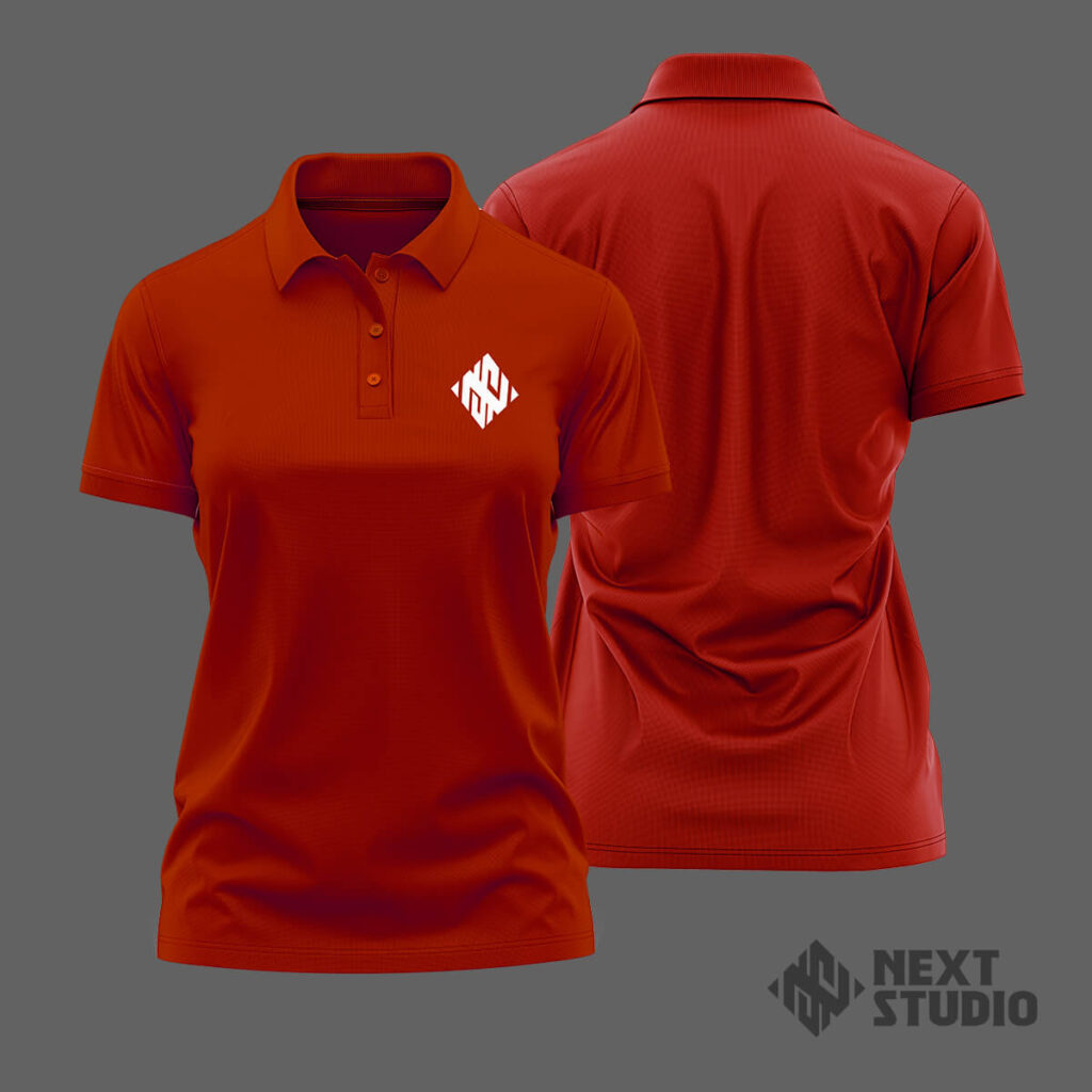 Polera pique roja mujer