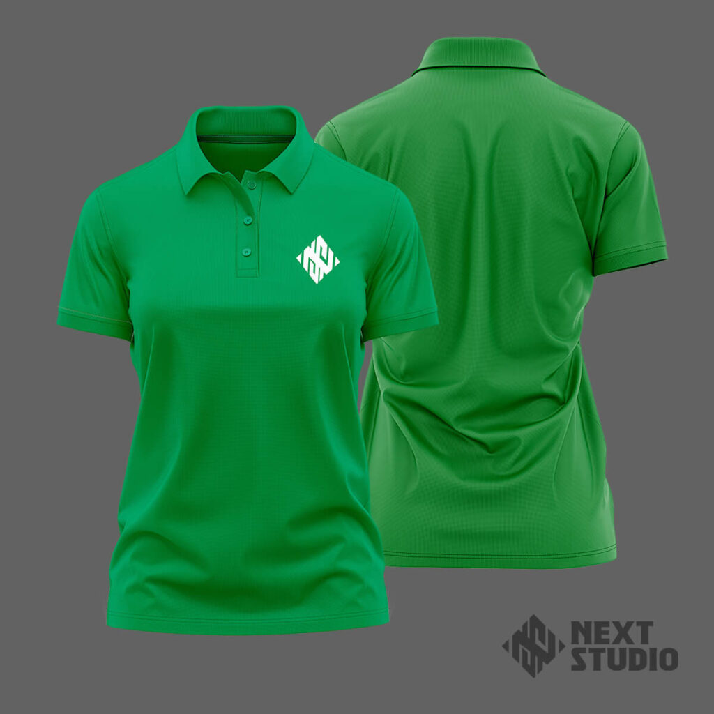 Polera pique verde mujer