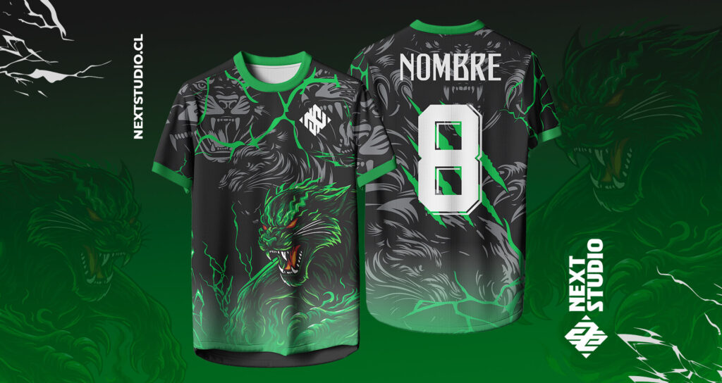 camisetas de futbol negras con verde