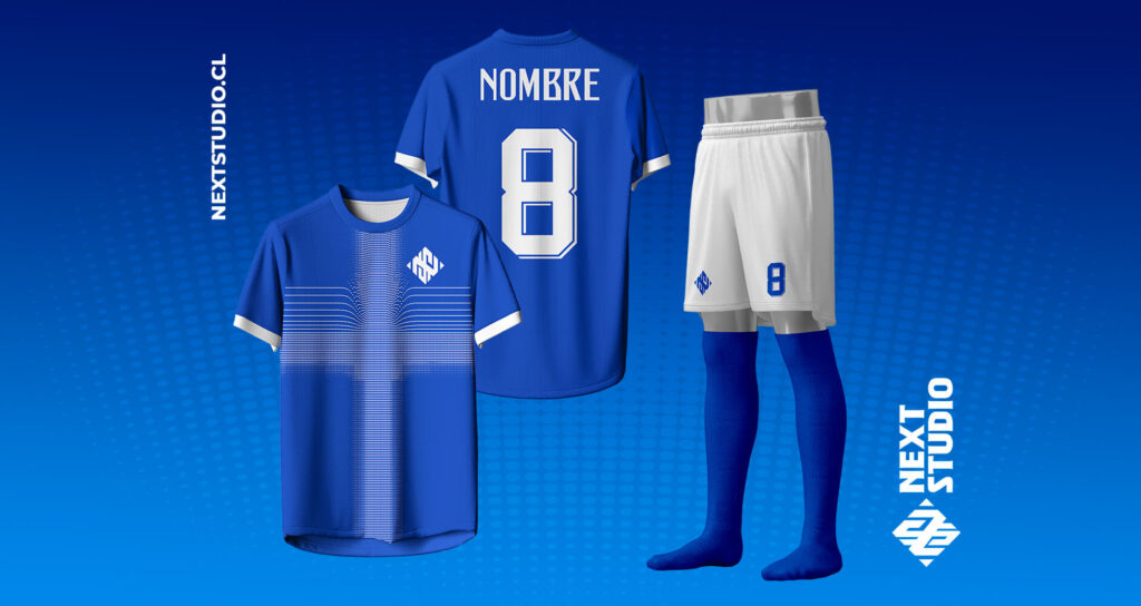uniformes deportivos blanco con azul